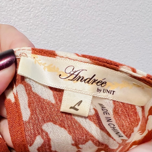 Andree Orange Leopard Print with Tassels Dress Size Large - Picture 7 of 10